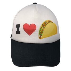 I Love Tacos Snapback Trucker Hat Black One Size Adjustable Mesh Back Pugs